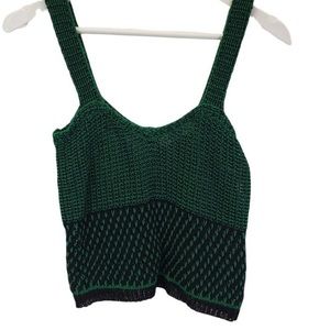 Zara Open Knit Cropped Tank Top Size Small